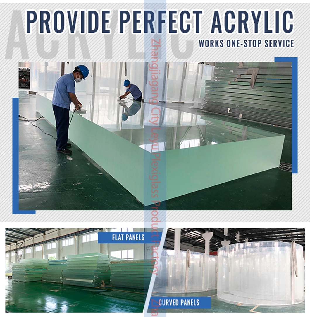 Customized Thickness Clear Acrylic Glass Transparent Plastic Plate for Aquarium Panel