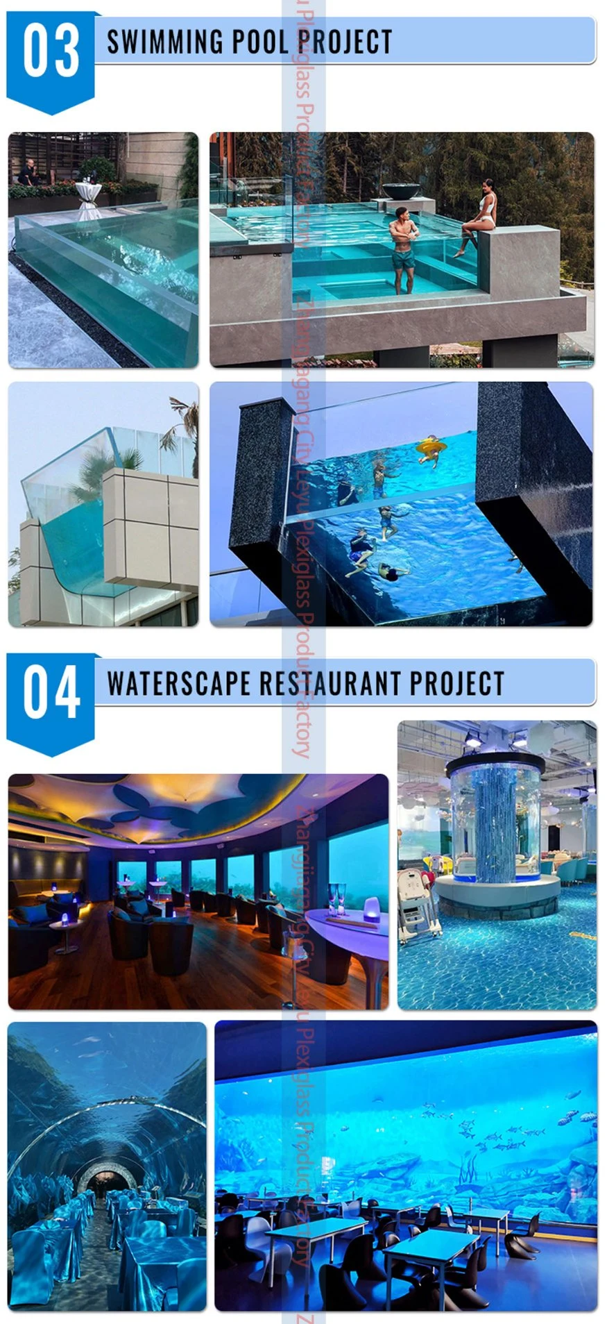 Acrylic Waterproof Panel for Ocean Aquarium Fish Tank