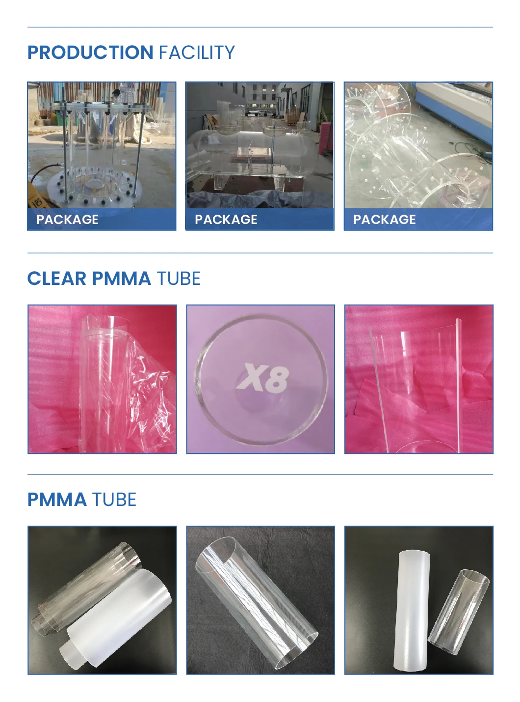 Transparent Clearn PMMA Tube for Fish Tanks Plexiglass Tube Acrylic Tube for Water Treatment Breeding for Cylinder