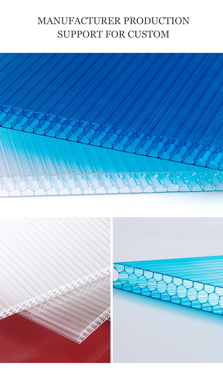 Factory Supply Custom Size Greenhouse Roofing Panel Polycarbonate Honeycomb Sheet