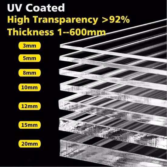 1.8-50mm 4*8FT 4*6FT High Transparent Clear Plexiglass Perspex Cast Plastic Acrylic Sheets